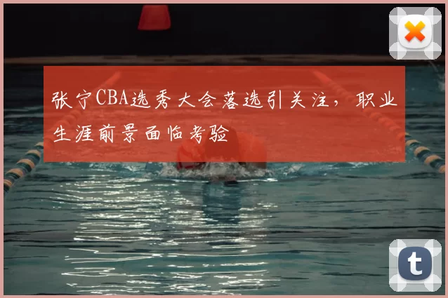 张宁CBA选秀大会落选引关注，职业生涯前景面临考验