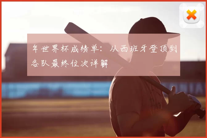 年世界杯成绩单：从西班牙登顶到各队最终位次详解