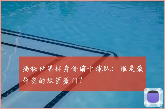 揭秘世界杯身价前十球队：谁是最昂贵的绿茵豪门？